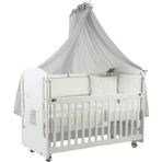 Meltem Kids Sweet Two Bear Sallanır Anne Yanı Beşik Ahşap Bebek Beşiği 60x120 cm (beyaz-bear) - 60 x 120 cm - Beyaz - Gri