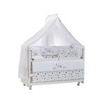 Meltem Kids Woody Anne Yanı Ahşap Sallanır Beşik 60 x 120 CM (Beyaz - Kuzu) Beyaz