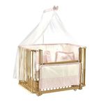 Meltem Smart Bambino Sallanır Ahşap 70x110 cm Pembe Anne Yanı Beşik