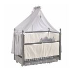 Meltem Smart Kral Sallanır Ahşap Anne Yanı Beşik - 60x120 Cm (gri-motto Gri)