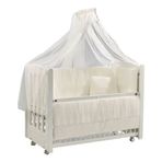 Meltem Smart Mia Sallanır Ahşap 60x120 cm Beyaz Ekru Anne Yanı Beşik