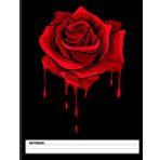 Melting Rose Notebook: Red Botanical Garden Theme - Artistic Dripping Flower Design