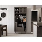 Melura Home Kahve Köşesi 90 Cm %100 Mdf Panjur Kapak Çok Amaçlı Dolap Gri
