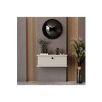 melura home LUNARİS DRESUAR KUMTAŞI OVAL KENAR %100 MDF KAPAKLI DUVARA MONTE