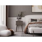 Melura Home Lunaris Komodin %100 Mdf Lake Boyalı Ahşap Ayak - Gri