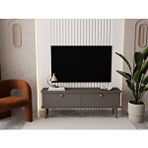 Melura Home Lunaris Tv Ünitesi - Tv Sehpası 160 Cm %100 Mdf Lake Ahşap Ayaklı Gri