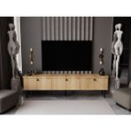 Melura Home Lunaris Tv Ünitesi - Tv Sehpası 200 Cm %100 Mdf Lake Ahşap Ayaklı Meşe