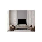 melura home MELURA TV ÜNİTESİ KUMTAŞI 140 CM 2 KAPAKLI %100 MDF LAKE AHŞAP AYAKLI