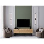 Melura Home Melura Tv Ünitesi - Tv Sehpası 140 Cm %100 Mdf Lake Ahşap Ayaklı Meşe