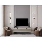 Melura Home Melura Tv Ünitesi - Tv Sehpası 160 Cm %100 Mdf Lake Ahşap Ayaklı Bej