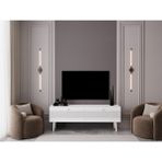 Melura Tv Ünitesi - Tv Sehpası 140 cm %100 Mdf Lake Ahşap Ayaklı - Beyaz