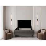 Melura Tv Ünitesi - Tv Sehpası 140 cm %100 Mdf Lake Ahşap Ayaklı - Gri