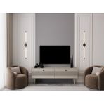 Melura Tv Ünitesi - Tv Sehpası 160 cm %100 Mdf Lake Ahşap Ayaklı - Bej