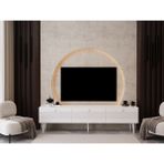 Melura Tv Ünitesi - Tv Sehpası 180 cm %100 Mdf Lake Ahşap Ayaklı - Beyaz