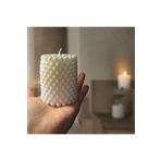 Melusina Candle Dekoratif Büyük Bubble Mum - Kokulu Vegan Soya Wax Mumu Beyaz 7 x 7