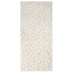 Melusine Krem Geometrik Modern Geometrik Etnik Desenli Boho Makinada Yıkanabilir Hafif Hav Toz Vermez Leke Tutmaz Kaymaz Taban Dijital Makine Baskı Halı Oturma Odası Salon Yolluk Koridor Mutfak Halısı