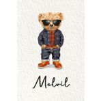 Melvil: Cahier personnalisé avec prénom Melvil | Cadeau d'anniversaire pour enfant, garçon, homme, copain ... | Nounours | 110 pages lignée, Petit Format 6x9 pouces (15,24 x 22,86 cm)