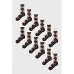 Mem Socks 12'li Ekose Desenli Erkek Çorabı - 39 - 42 - Kahverengi