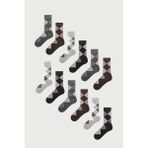 Mem Socks 12'li Ekose Desenli Erkek Çorabı - 43 - 46 - Çok Renkli