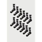 Mem Socks 12'li Ekose Desenli Erkek Çorabı - 43 - 46 - Siyah