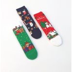 Mem Socks 3'lü Holiday Desenli Kaydırmaz Çocuk Çorabı - Renkli - 28 - 30