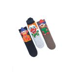 MEM SOCKS 3'lü Palyaço Desenli Kaydırmaz Çocuk Havlu Çorap 22-24