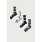 Mem Socks 4'lü Ekose Desenli Erkek Çorabı - 39 - 42 - Çok Renkli