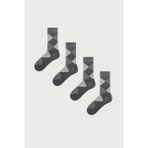 Mem Socks 4'lü Ekose Desenli Erkek Çorabı - 43 - 46 - Füme