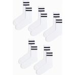Mem Socks 5'li Havlu Taban (Tabanı Kalın) Boğazı Lastik Örgülü Triko Dikişsiz Tenis Çorabı - Beyaz - Lacivert - 41 - 46