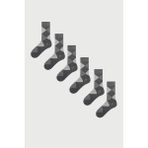 Mem Socks 6'lı Ekose Desenli Erkek Çorabı - 39 - 42 - Füme