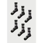 Mem Socks 6'lı Ekose Desenli Erkek Çorabı - 39 - 42 - Siyah