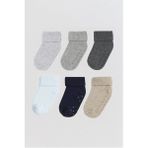 MEM SOCKS 6'lı Organik Pamuklu Kaydırmaz Çocuk-Bebek Çorabı (çok renkli, 1-3 yaş)