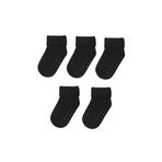 MEM SOCKS 6'lı Organik Pamuklu Kaydırmaz Çocuk-Bebek Çorabı (siyah, 3-5 yaş)