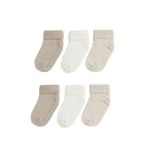 MEM SOCKS 6'lı Organik Pamuklu Kaydırmaz Çocuk-Bebek Çorabı (toprak-krem-bej, 6-18 ay)