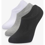 Mem Socks 6'lı Silikonlu-Dikişsiz Bambu Sneaker(Görünmez) Çorap - Siyah-Beyaz-Gri