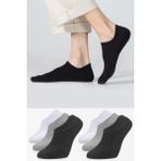 Mem Socks 6'lı Silikonlu-Dikişsiz Bambu Sneaker(Görünmez) Çorap - Siyah