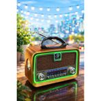 MEMİTA Everton RT-654 Nostaljik LED Işıklı Radyo | FM / AM / SW Destekli Retro Tasarım Taşınabilir Radyo