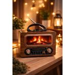 MEMİTA Everton RT-731 Nostaljik Şömineli Radyo | Bluetooth, USB/TF, TWS, FM AM SW Şarjlı Retro Radyo