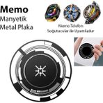 Memo Manyetik Metal Halka - Memo Telefon Soğutucu Uyumlu CX07-CX08 ve Manyetik Tüm - SA002G-6F54N - Siyah