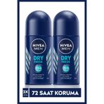 Men Dry Fresh Deodorant Roll-on 50 ml X 2 Adet, 72 Anti-perspirant Saat Koruma