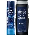 Men Erkek Deep Dimension Duş Jeli 500Ml Sprey Deodorant Fresh Active150ml, Damat Bohça Çeyiz Seti