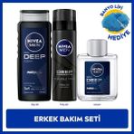 MEN Erkek Deep Dimension Duş Jeli 500ml, Tıraş Jeli 200ml ve Tıraş Sonrası Losyon 100ml, Lif Hediye