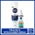Men Erkek Hassas Tıraş Jeli 200ML ve Derma Skin Clear Serum 30ML, Cilt Bakım Seti