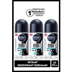 MEN Erkek Roll-on Deodorant Black&White Fresh 50ml, 48 Saat Koruma, X3 Adet