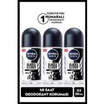 MEN Erkek Roll-on Deodorant Black&White Original 50ml, 48 Saat Koruma, X3 Adet