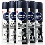 Men Erkek Sprey Deodorant Black & White Invisible 150Ml, 72 Saat Anti-Perspirant, X5 Adet