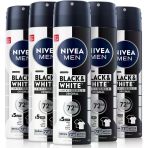 Men Erkek Sprey Deodorant Black&White Invisible 48 Saat Anti-Perspirant Koruma 150 Ml X5 Adet