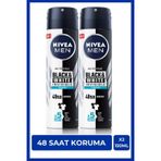 Men Erkek Sprey Deodorant Black&white Invisible Fresh 150ml, 48 Saat Anti-perspirant Koruma, X2 Adet