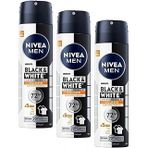 Men Erkek Sprey Deodorant Black&White Invisible Güçlü Etki 150 Ml, 72Saat Anti Perspirant Koruma,Kıyafetlerde Karşıtı (3 Paketi)