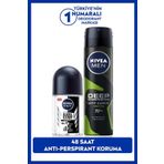 MEN Erkek Sprey Deodorant Deep Dimension Amazonia 150ml ve Mini Roll-on Deodorant Black&White 25ml